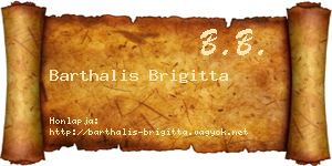 Barthalis Brigitta névjegykártya